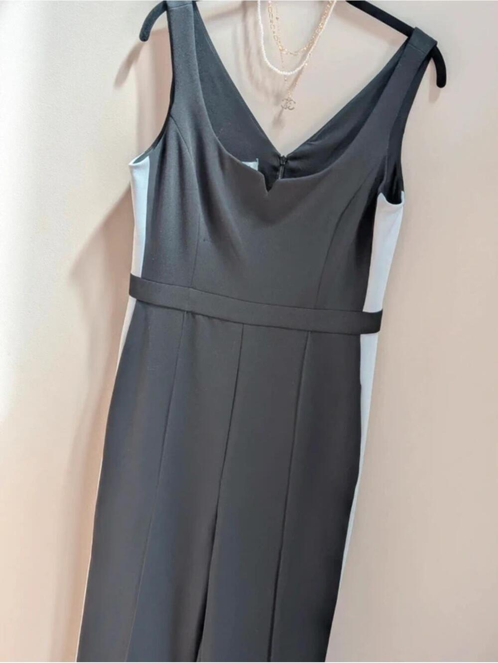 Donna Morgan Women's Size 8 Black and White Jumpsuit Tall Friendly - Picture 3 of 5